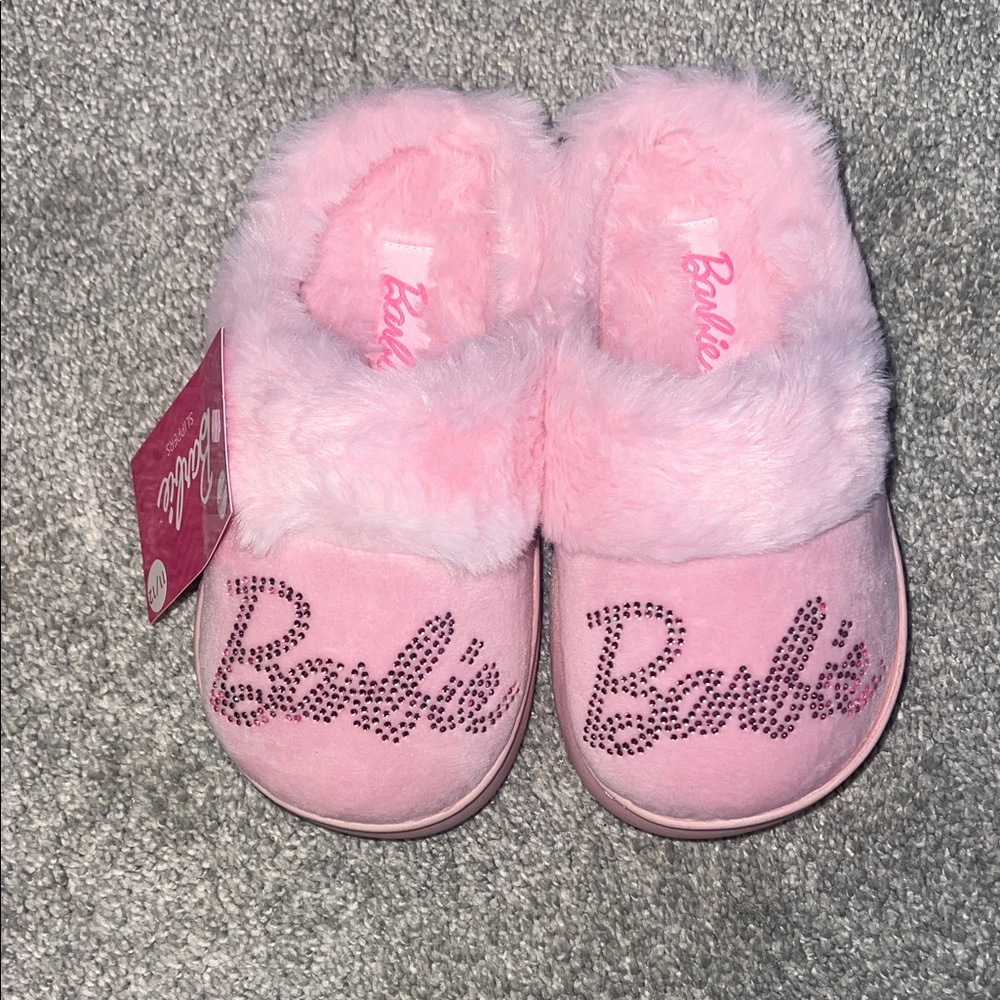 NWT Barbie Pink Girls Slippers